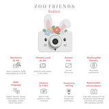 odalzoo friends rabbit flower digital kids camera, features