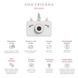 odalzoo friends unicorn kids digital camera, features