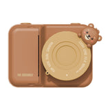 odalzoo print bear digital kids camera, front side with lenscover