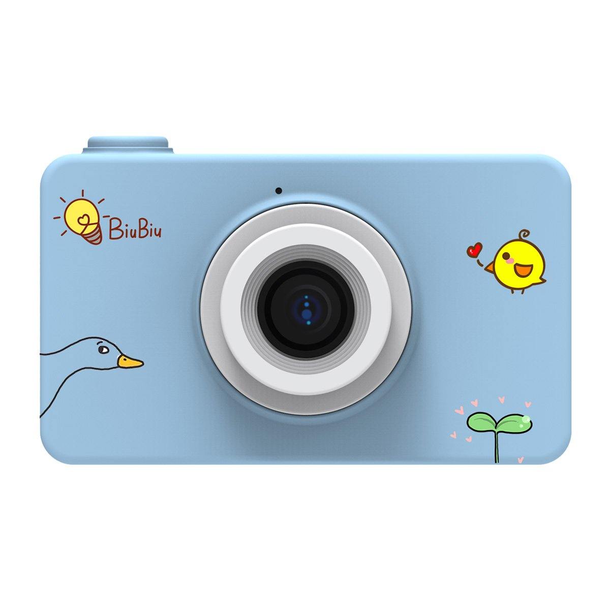 blue digital kids camera stickers frontside