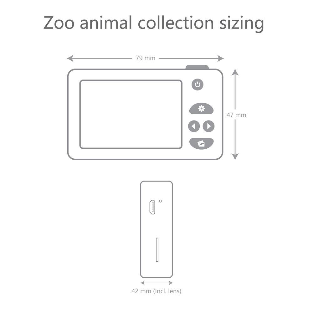 digital kids camera zoo collection technical and size information
