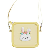 odalsilicon bag rabbit flower, front side, shoulder strap